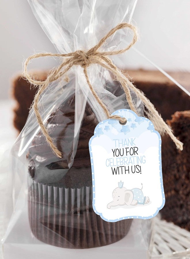 Inkdotpot بطاقات شكر لحفل استقبال المولود من إنكدوتبوت - بطاقات هدايا ورقية معلقة، بتصميم الفيل، مجموعة حفلات استقبال المولود - عبوة من 50 بطاقة - Image 3